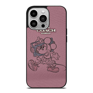 COACH NEW YORK PINK MICKEY MOUSE iPhone 14 Pro Case Cover