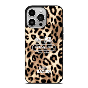 COACH NEW YORK PINK NATION LEPOARD iPhone 14 Pro Case Cover