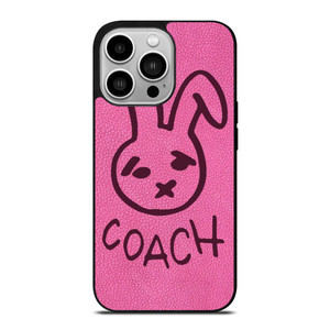 COACH NEW YORK RABBIT LEATHER PINK iPhone 14 Pro Case Cover
