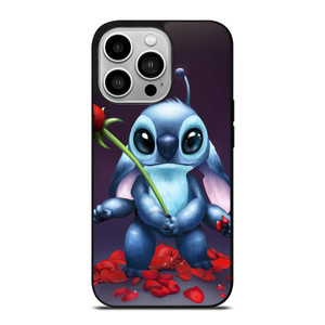 DISNEY STITCH AND ROSE FLOWER iPhone 14 Pro Case Cover