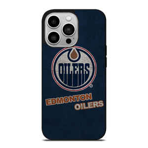 EDMONTON OILERS LOGO BLUE SUEDE iPhone 14 Pro Case Cover