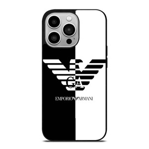 EMPORIO ARMANI WHITE BLACK iPhone 14 Pro Case Cover