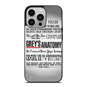 GREY'S ANATOMY QUOTES iPhone 14 Pro Case Cover