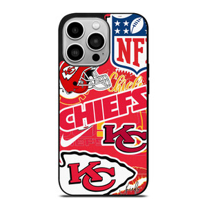 KANSAS CITY CHIEFS NFL STICKER BOMB iPhone 14 Pro Case Cover