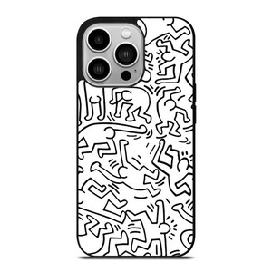KEITH HARING BLACK WHITE iPhone 14 Pro Case Cover