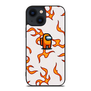 AMONG US ORANGE FLAMES iPhone 14 Plus Case Cover