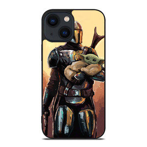 BABY YODA AND THE MANDALORIAN STAR WARS ART iPhone 14 Plus Case Cover BABY YODA AND THE MANDALORIAN STAR WARS ART iPhone 14 Plus Case Cover