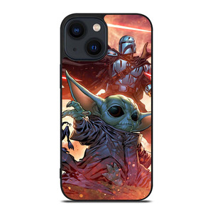 BABY YODA AND THE MANDALORIAN STAR WARS iPhone 14 Plus Case Cover
