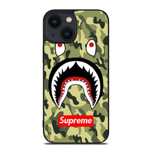 BAPE BATHING CAMO SHARK SUPREME iPhone 14 Plus Case Cover