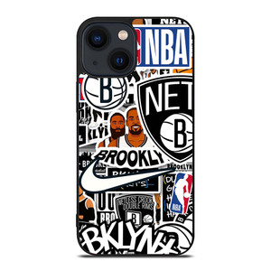 BROOKLYN NETS NBA STICKER BOMB iPhone 14 Plus Case Cover