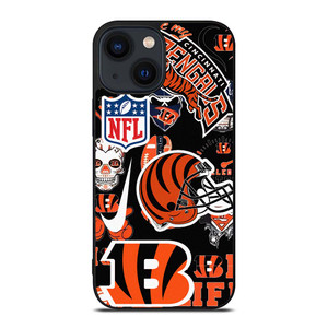 CINCINNATI BENGALS NFL STICKER BOMB iPhone 14 Plus Case Cover
