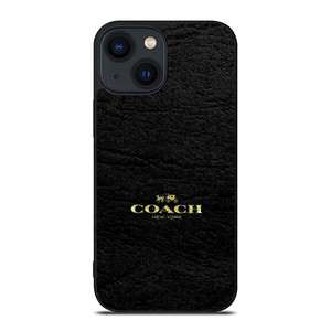 COACH LOGO TEXTURE BLACK iPhone 14 Plus Case Cover