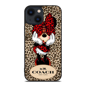 COACH MINNIE MOUSE LEOPARD iPhone 14 Plus Case Cover