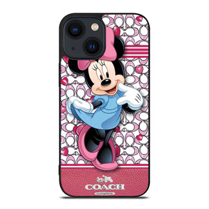 COACH MINNIE MOUSE PINK PATTERN iPhone 14 Plus Case Cover COACH MINNIE MOUSE PINK PATTERN iPhone 14 Plus Case Cover