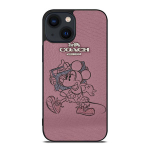 COACH NEW YORK PINK MICKEY MOUSE iPhone 14 Plus Case Cover