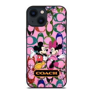 COACH PINK FLOWER MICKEY MINNIE iPhone 14 Plus Case Cover