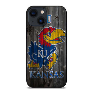 KANSAS JAYHAWKS WOODEN LOGO iPhone 14 Plus Case Cover
