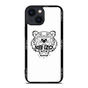 KENZO PARIS BORDERED LOGO WHITE iPhone 14 Plus Case Cover