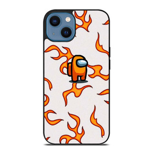 AMONG US ORANGE FLAMES iPhone 14 Case Cover AMONG US ORANGE FLAMES iPhone 14 Case Cover