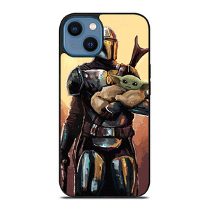 BABY YODA AND THE MANDALORIAN STAR WARS ART iPhone 14 Case Cover BABY YODA AND THE MANDALORIAN STAR WARS ART iPhone 14 Case Cover