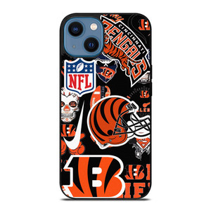 CINCINNATI BENGALS NFL STICKER BOMB iPhone 14 Case Cover