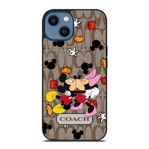 COACH MICKEY MINNIE MOUSE KISS iPhone 14 Case Cover COACH MICKEY MINNIE MOUSE KISS iPhone 14 Case Cover