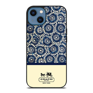 COACH NEW YORK BLUE FLORAL BATIK iPhone 14 Case Cover COACH NEW YORK BLUE FLORAL BATIK iPhone 14 Case Cover