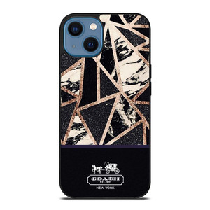 COACH NEW YORK GOLD BLACK TEXTURE iPhone 14 Case Cover COACH NEW YORK GOLD BLACK TEXTURE iPhone 14 Case Cover