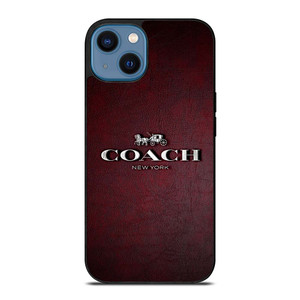 COACH NEW YORK LOGO LEATHER iPhone 14 Case Cover