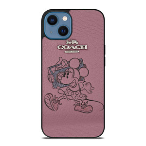 COACH NEW YORK PINK MICKEY MOUSE iPhone 14 Case Cover COACH NEW YORK PINK MICKEY MOUSE iPhone 14 Case Cover