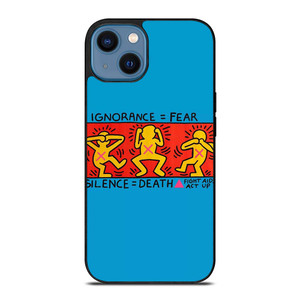 KEITH HARING SILENCE DEATH iPhone 14 Case Cover KEITH HARING SILENCE DEATH iPhone 14 Case Cover