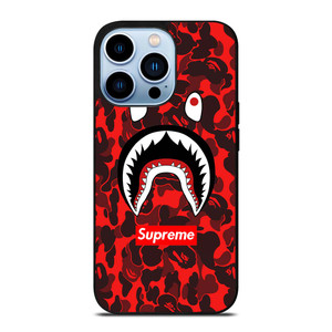 BAPE SHARK SUPREME CAMO RED iPhone 13 Pro Max Case Cover BAPE SHARK SUPREME CAMO RED iPhone 13 Pro Max Case Cover