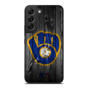 MILWAUKEE BREWERS MLB BASEBALL WOODEN LOGO Samsung Galaxy S22 Plus Case Cover