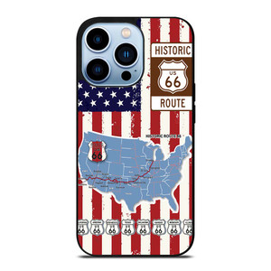 HISTORICAL ROUTE 66 USA FLAG iPhone 13 Pro Max Case Cover