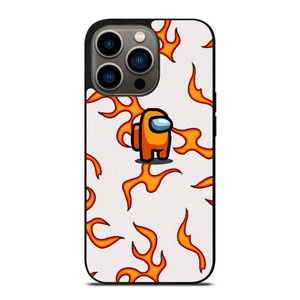 AMONG US ORANGE FLAMES iPhone 13 Pro Case Cover