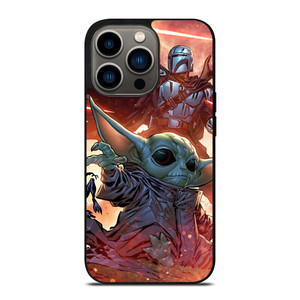BABY YODA AND THE MANDALORIAN STAR WARS iPhone 13 Pro Case Cover