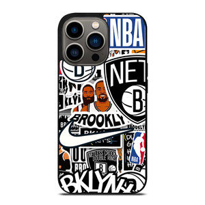BROOKLYN NETS NBA STICKER BOMB iPhone 13 Pro Case Cover
