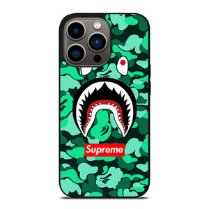 CAMO BATHING APE SUPREME GREEN iPhone 13 Pro Case Cover