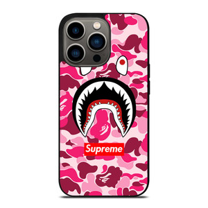 CAMO BATHING APE SUPREME PINK iPhone 13 Pro Case Cover