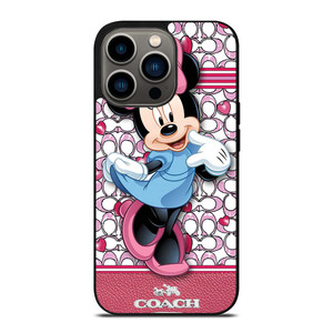 COACH MINNIE MOUSE PINK PATTERN iPhone 13 Pro Case Cover COACH MINNIE MOUSE PINK PATTERN iPhone 13 Pro Case Cover