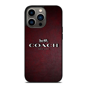 COACH NEW YORK LOGO LEATHER iPhone 13 Pro Case Cover