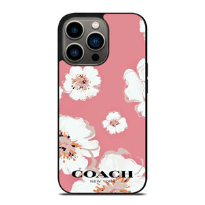 COACH NEW YORK PINK FLOWER iPhone 13 Pro Case Cover