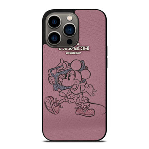 COACH NEW YORK PINK MICKEY MOUSE iPhone 13 Pro Case Cover COACH NEW YORK PINK MICKEY MOUSE iPhone 13 Pro Case Cover