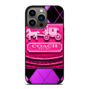 COACH NEW YORK PURPLE PINK LOGO iPhone 13 Pro Case Cover