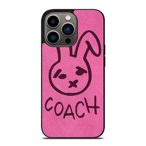 COACH NEW YORK RABBIT LEATHER PINK iPhone 13 Pro Case Cover