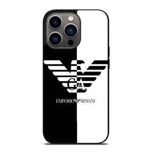 EMPORIO ARMANI WHITE BLACK iPhone 13 Pro Case Cover