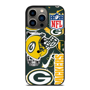 GREEN BAY PACKERS NFL STICKER BOMB iPhone 13 Pro Case Cover