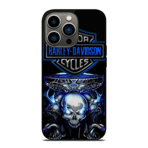 HARLEY DAVIDSON SKULL BLUE iPhone 13 Pro Case Cover