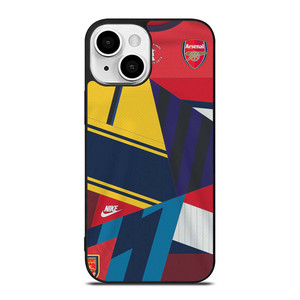 ARSENAL FC RETRO JERSEY COLLAGE iPhone 13 Mini Case Cover ARSENAL FC RETRO JERSEY COLLAGE iPhone 13 Mini Case Cover