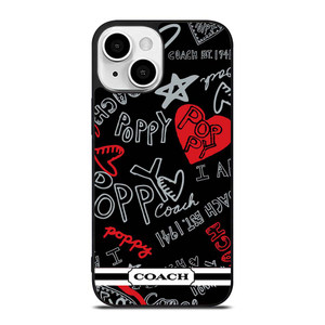 COACH NEW YORK POPPY BLACK iPhone 13 Mini Case Cover